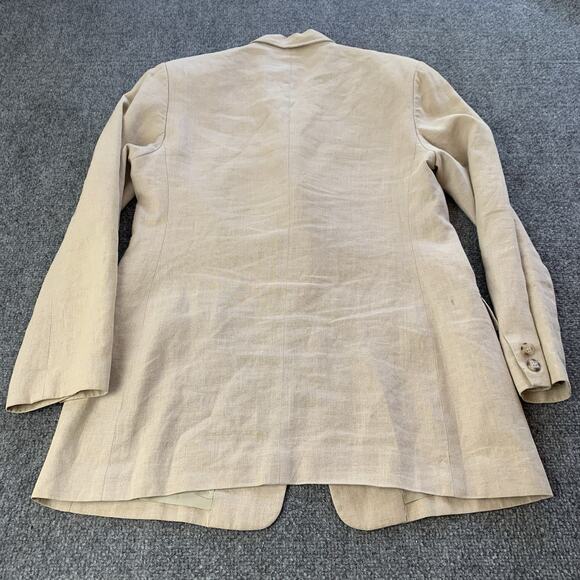 Casual Corner Blazer Womens 10 Beige 100% Linen Career Classic - Picture 2 of 11